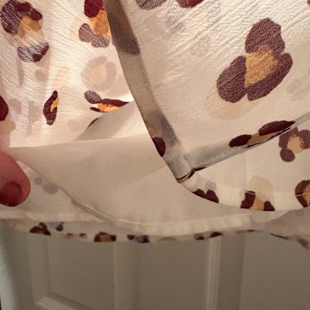Ann Taylor Cream and Brown Leopard Patterned Blouse - Picture 8 of 9